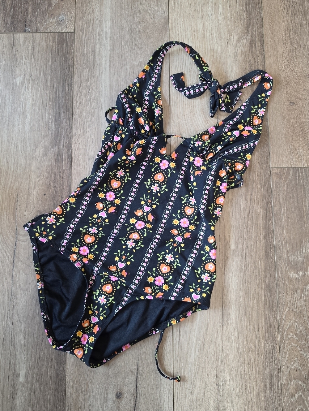 Madewe Black Floral One-Piece Swimsuit 8